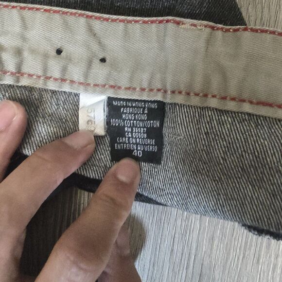 VTG Y2K Marithe Francois Girbaud Mens Black Jeans Short Size 40 Baggy - Picture 5 of 8